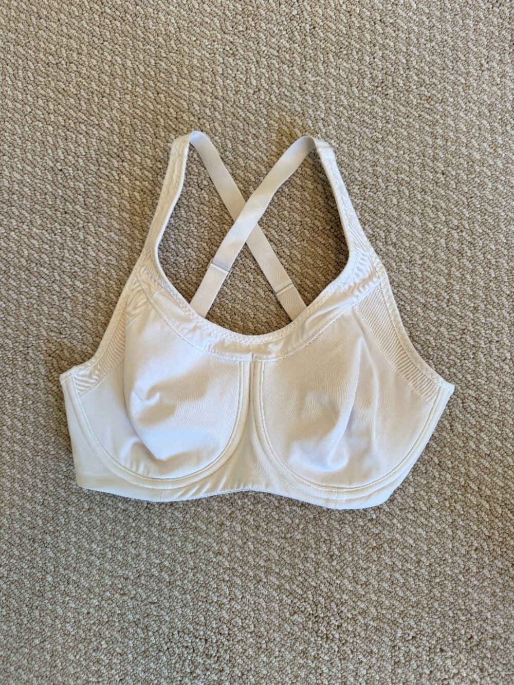 Athleta, 34C Glory Bra, High-Support Underwire Racerback Sports Bra, White